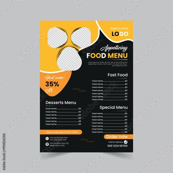 Obraz Food Flyer Template design Restaurant food menu