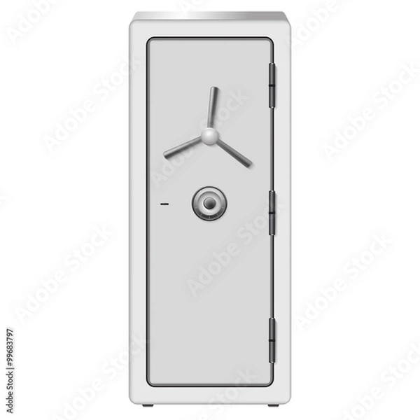 Fototapeta Vector illustration of steel security gun safe with combination