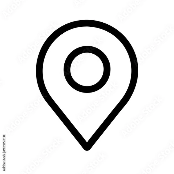 Fototapeta Outline location pin icon symbolizing navigation and geographic information in a minimalist design
