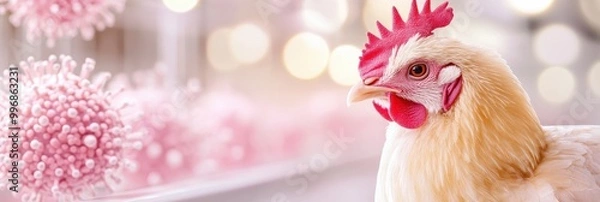 Obraz Food safety alert: chicken, farm, poultry, bird flu, avian influenza