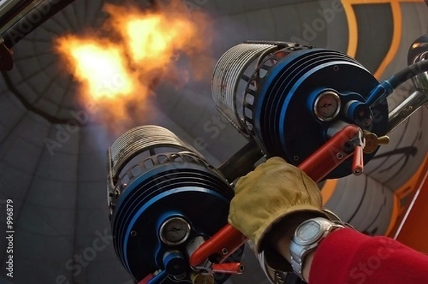 Fototapeta dając impuls balonowi na ogrzane powietrze