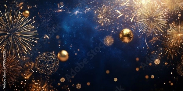 Fototapeta Futuristic New Year abstract design, Purple Basil gradients fading into midnight blue