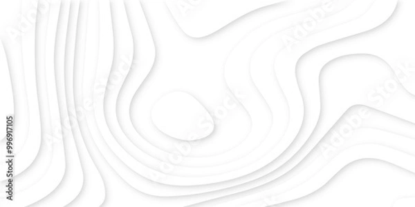 Fototapeta Abstract modern 3d Paper cut white background .white waves background ,paper art style, flyers posters prints .geometric background overlap layer.	