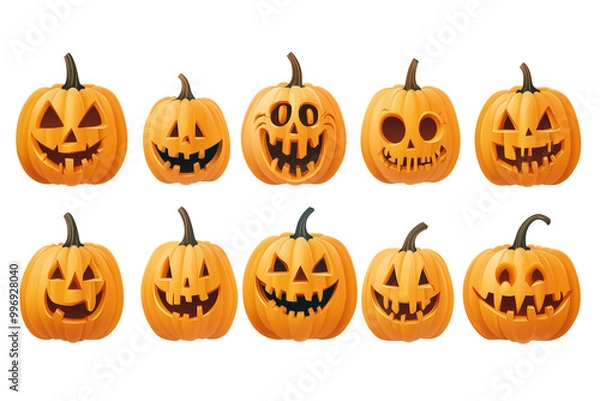 Fototapeta halloween pumpkin set