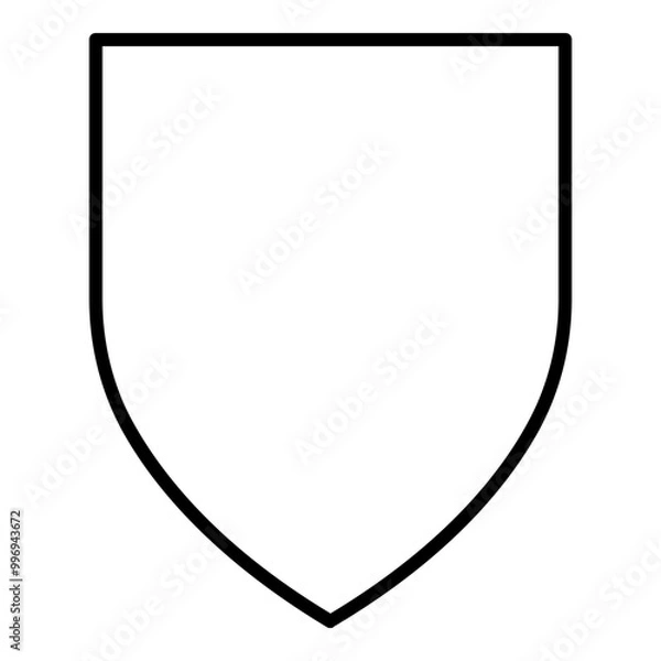 Fototapeta Shield badge outline style icon. Simple award symbol vector illustration.