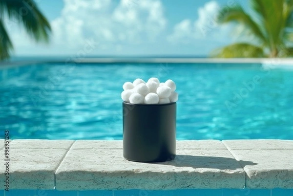 Fototapeta The use of filter balls in sand filter systems is an alternative to quartz sand