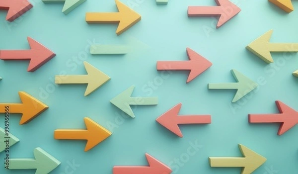 Fototapeta Graphic, SEO, or marketing strategy graphic wallpaper for business, economy, and forex trading. Arrow, stock market, or papercut background design.