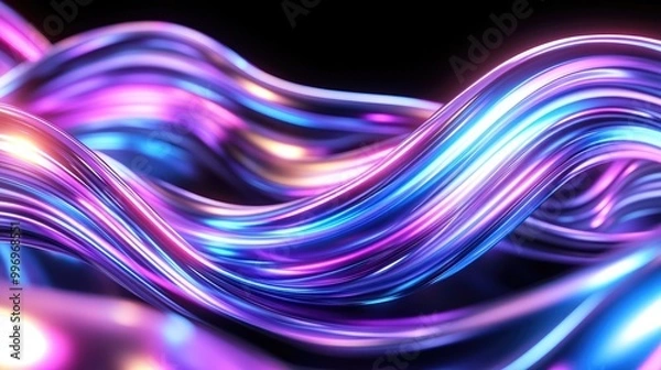 Fototapeta Abstract Colorful Wavy Lines in Motion