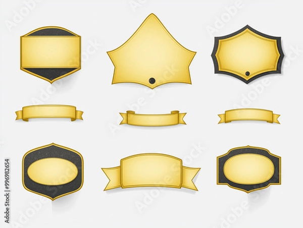 Obraz Different shape yellow sticker label