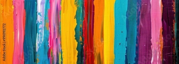 Fototapeta Abstract colorful paint streaks creating a vibrant texture on a canvas background