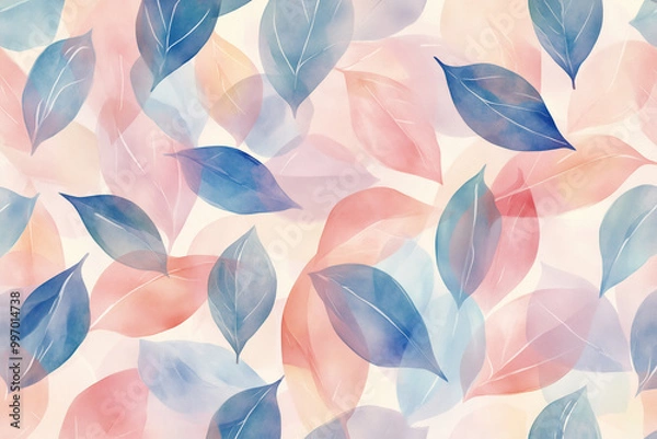 Obraz Abstract Leaf Pattern: Soft, Flowing Lines Create Mesmerizing Design of Intertwined Foliage