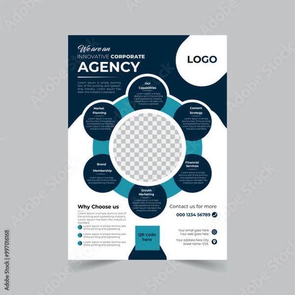 Obraz Corporate Clean and minimal business Flyer design template.