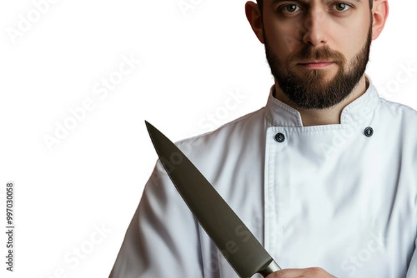 Obraz chef holding a knife