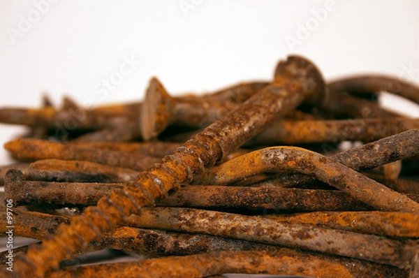Obraz rusty nail and screws
