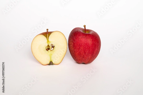 Obraz Breaburn red apple with heart on white background