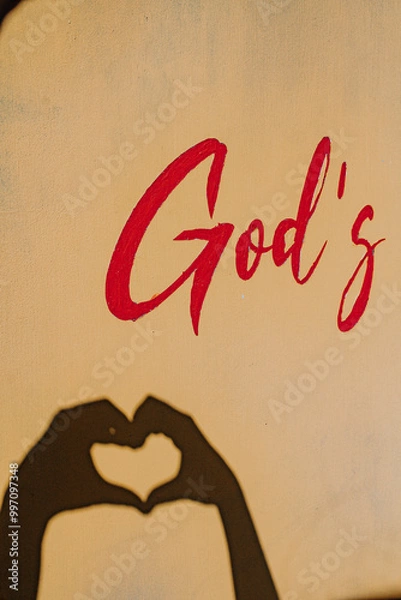 Obraz Heart Shadow Under the Word "God's)