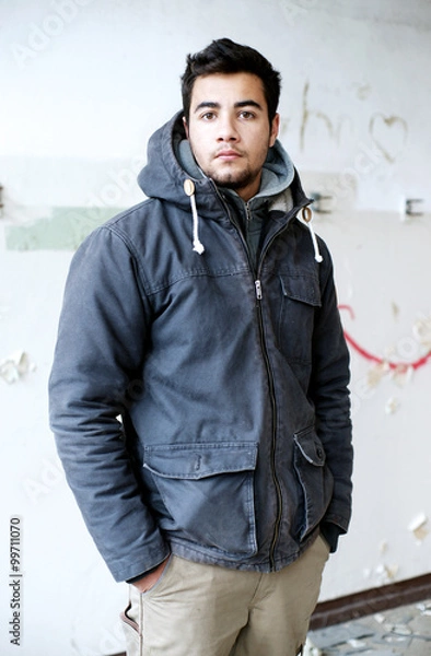 Obraz Junge mit grauer Jacke1