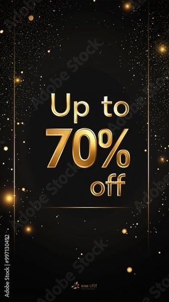 Obraz Stylish Gold and Black Black Friday Banner with Sparkling Accents
