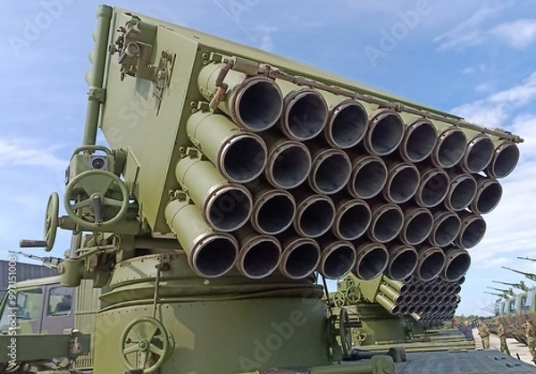Obraz Multiple missile launchers in military display