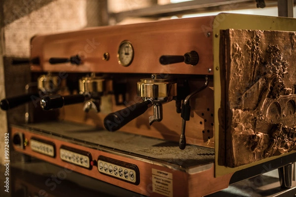 Obraz Ancient coffee machine is on the table