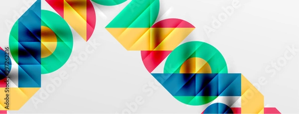 Fototapeta Round shapes, circles and lines minimal geometric background. Vector Illustration For Wallpaper, Banner, Background, Card, Book Illustration, landing page