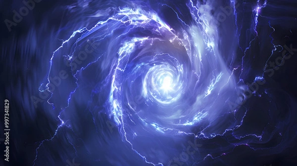 Fototapeta Electric vortex pulling light and particles inward