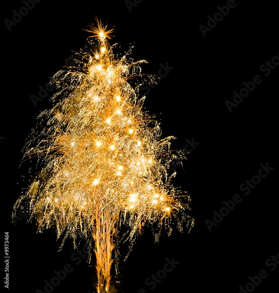 Obraz Christmas tree made from fireworks