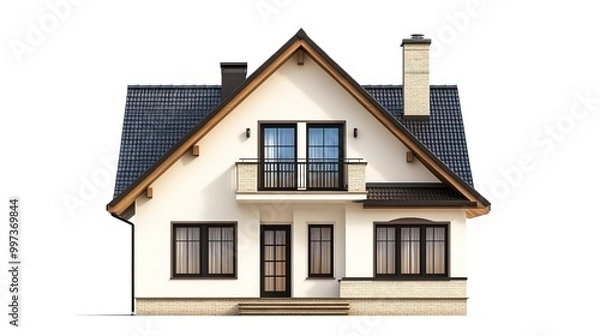 Fototapeta windows house isolated on white background 