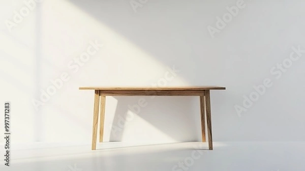 Fototapeta Table isolated on total white background  