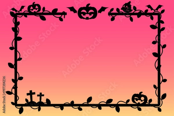 Obraz ハロウィンシルエット風フレーム③