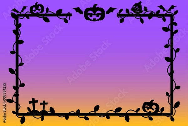 Obraz ハロウィンシルエット風フレーム②