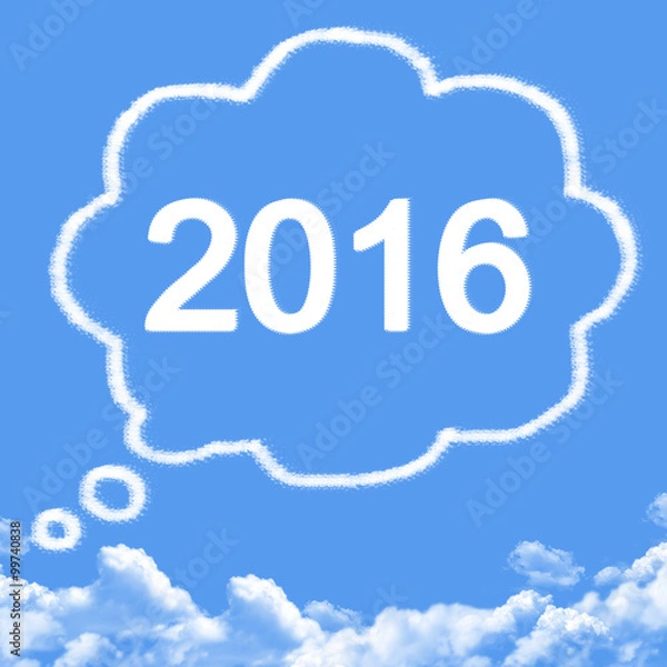 Fototapeta Happy New Year 2016 cloud shape