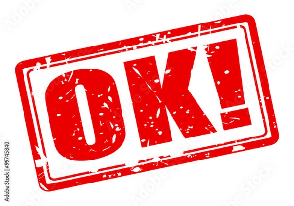 Obraz OK Red Tekst Stamp