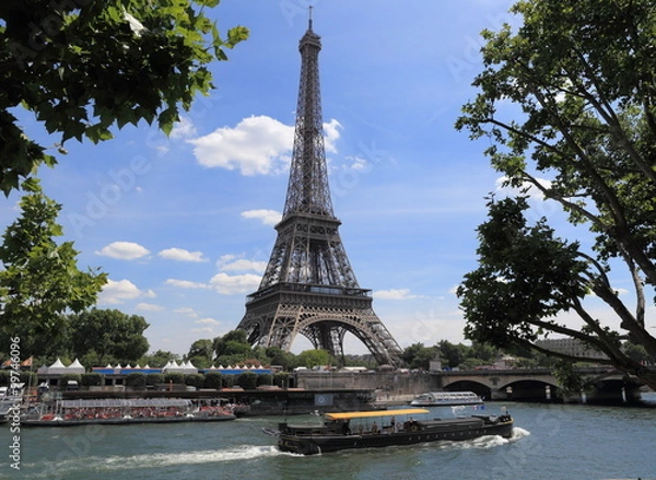 Fototapeta Paris vue sur la seine et la tour Eiffel
