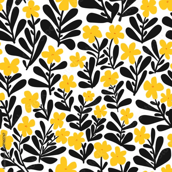 Obraz Yellow flowers pattern