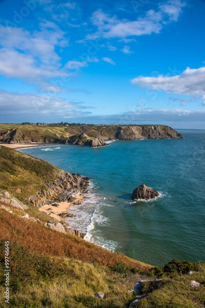 Fototapeta View of Three Cliffs Bay