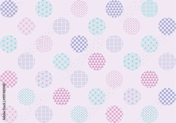 Fototapeta 和柄 ドット 背景素材