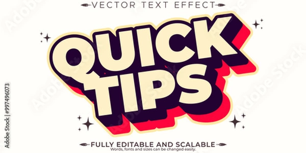 Fototapeta Retro sticker text effect, editable 70s and 80s text style