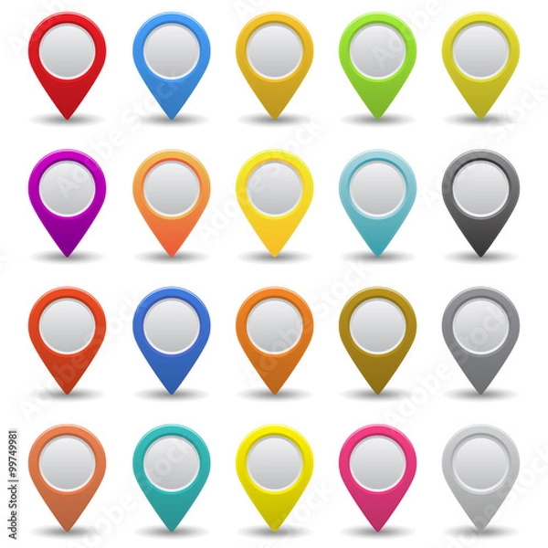 Obraz Set of map pointers