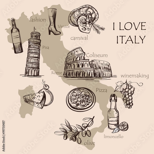 Obraz Creative map of Italy