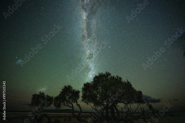 Fototapeta Milky way and Magellanic clouds