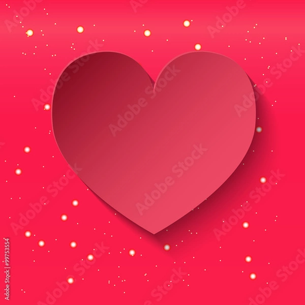 Fototapeta Red heart on the background of sequins