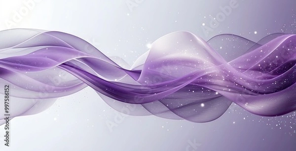 Fototapeta Abstract purple background with flowing wavy, created by ai generated