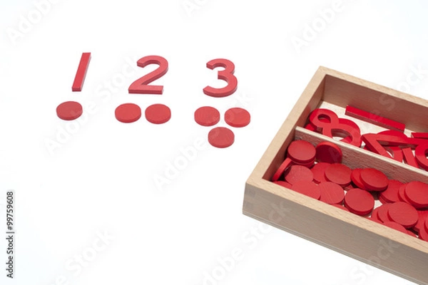 Obraz Montessori Cut-Out Numeral and Counters