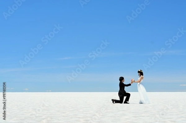 Fototapeta ウユニ塩湖　ウェディング