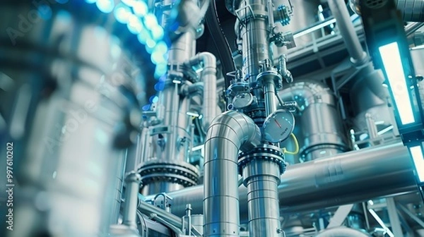 Fototapeta Envision a pharmaceutical manufacturing plant where Safety Instrumented Systems control chemical processes, ensuring safe reactions and preventing contamination risks