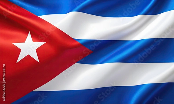 Obraz Cuban flag for national Day or Independence Day of cuba