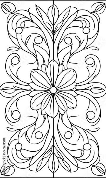 Fototapeta carpet or tile pattern 2D illustrator doodle wallpaper