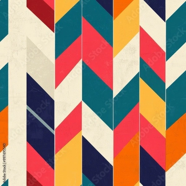 Fototapeta Seamless pattern of abstract chevron forms