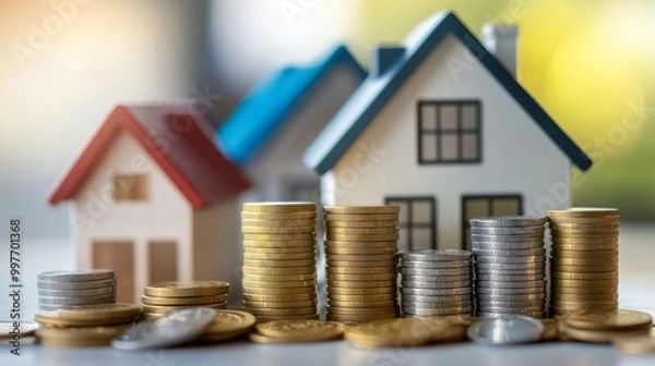 Fototapeta An illustration of property investment growth in real estate.